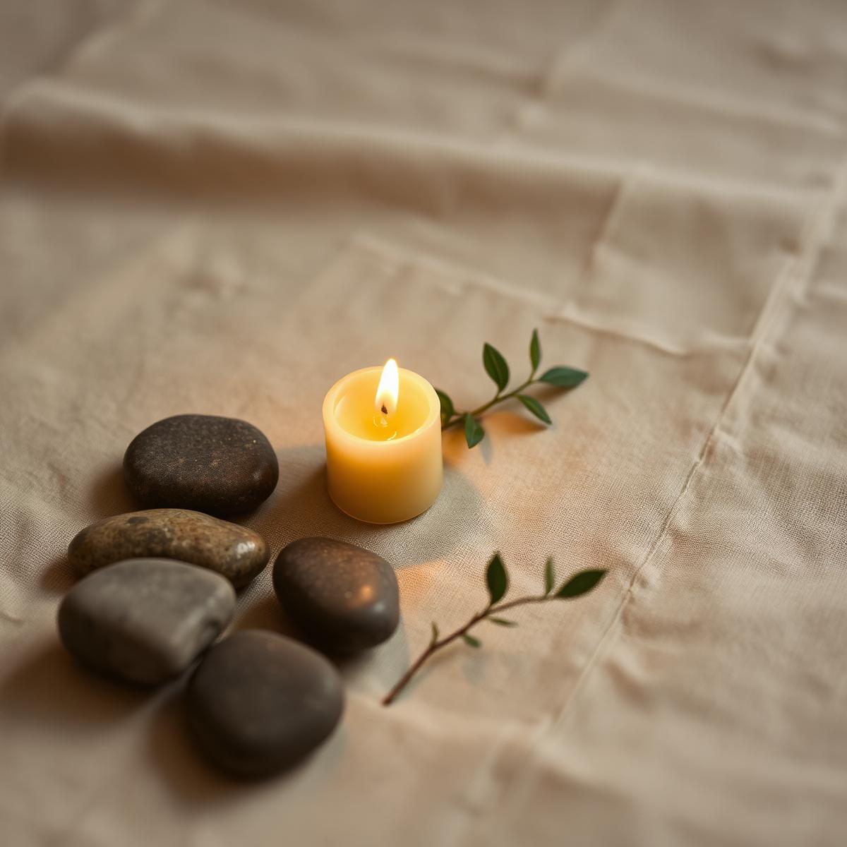 A candlelit meditation space